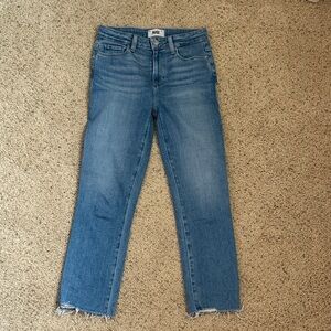 PAIGE Cindy Crop Straight Leg Jeans in Medium Blue Wash size 26